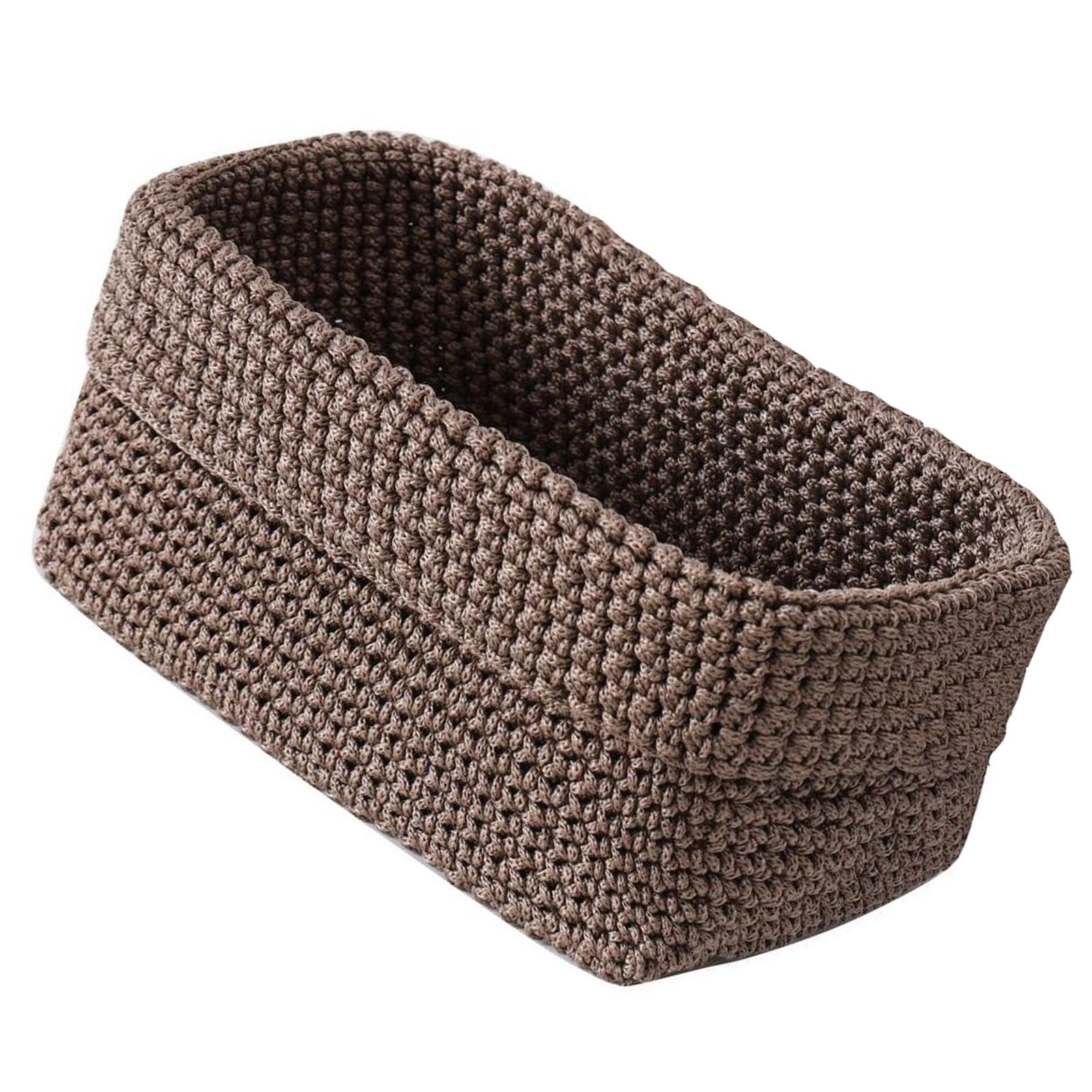 Плетеные корзины для хранения для организации полок, декоративные корзины для хранения одежды, книг, полотенец и игрушек для домашних собак L коричневый