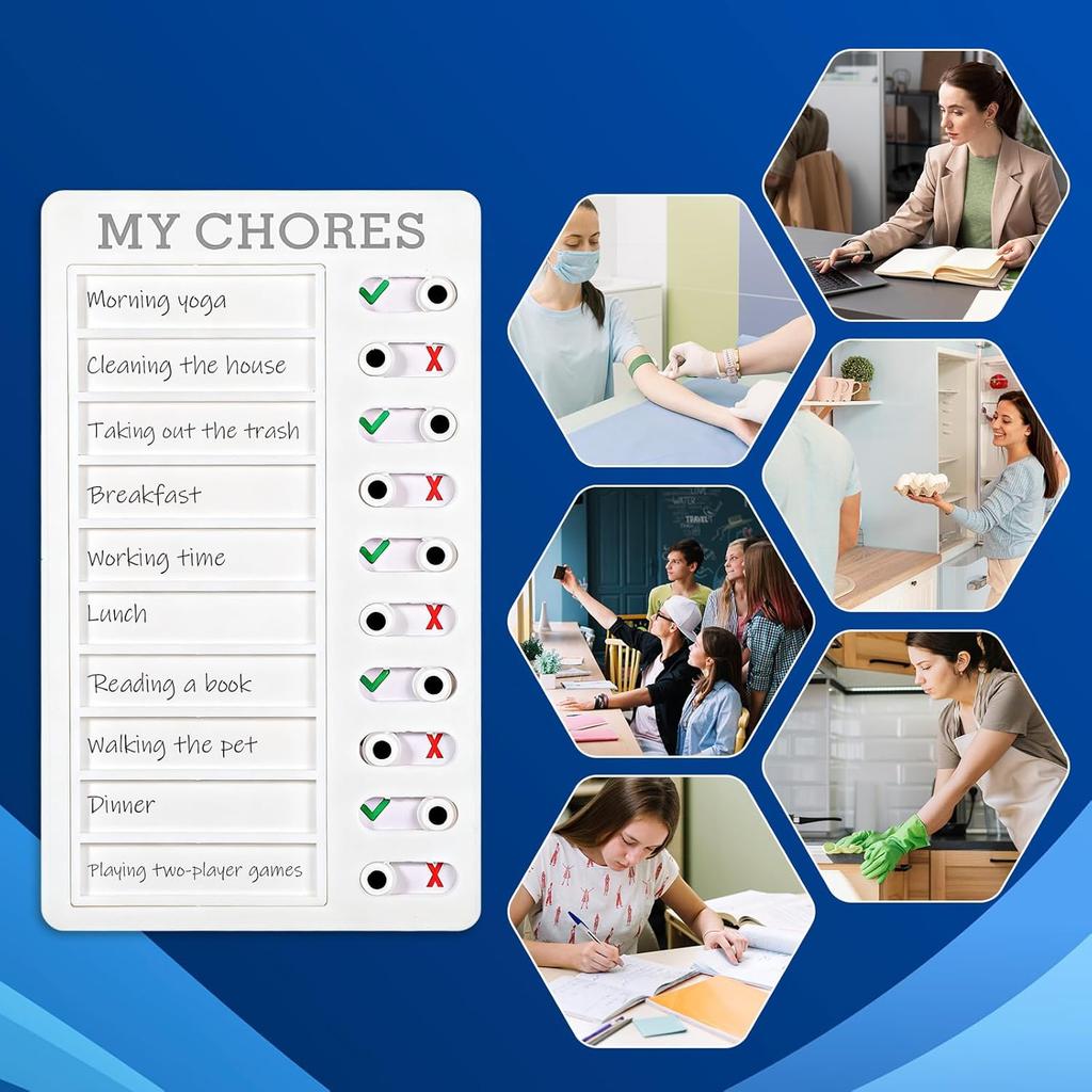 Chores Chart for Kids, Kids to Do List Board, Daily Morning Checklist, Visual Schedule, to Do List Checklist Board, Detachable RV Checklists, ADHD