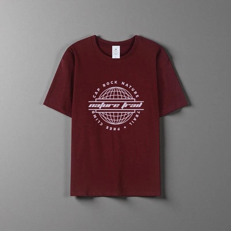 Letní Nové Unisex Všestranné Tričko z Čisté Bavlny Módní Ležérní Top s Kulatým Výstřihem Prodyšné Volného Střihu Tričko s Krátkým Rukávem s Potiskem