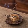 Ceramic Incense Ash Catcher & Holder - Multi-Functional Leaf-Shaped Tray for Spiral/Coil & Stick Incense, Antique Style Tool