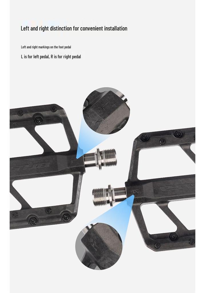 GUB GC-072 Carbon Fiber Pedals: Mountain/Road Bike Anti-Slip Titanium Alloy with Triple Bearings.