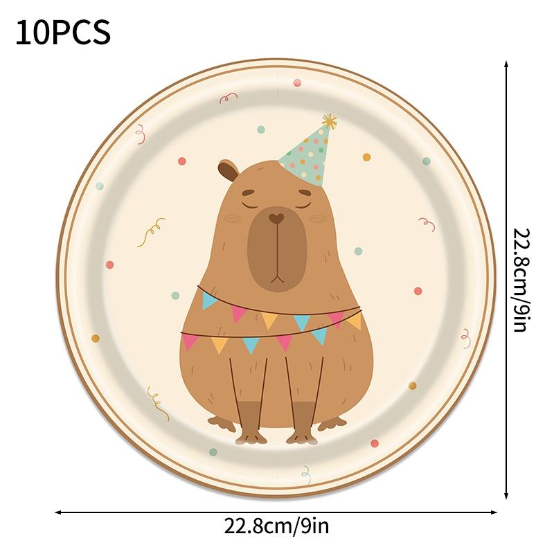 Capibara Capybara Birthday Decoration Disposable Tableware Birthday for Bara Baby Shower Tableware Balloons Capibara Cumpleaños