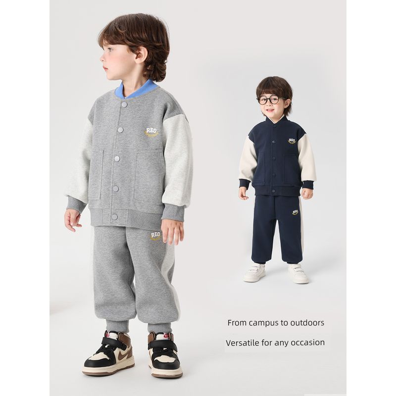 Right European Style Boys' R Series Jacket, Classic College Style Baseball Uniform, New Autumn Children's Clothing, Toddler Top, Trendy