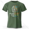 Funny Brain Power Printed 100%  T-Shirt, Soft & Breathable Round Neck Short Sleeve Tee, Unisex Quirky Style