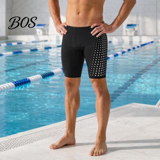 Men Water-resistant Trunks Professional Swim Jammers, Athletic Competitive Racing Training Swimwear Swimming Shorts, Quick-Drying Swimsuit Stretchy