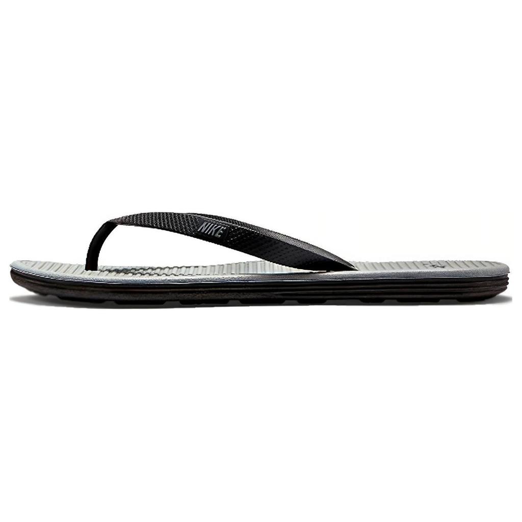 New Nike Solarsoft Thong Black Gray Slippers