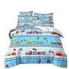 Construction Vehicle Excavator Truck Fire Truck 3D Digital Printing Bed Three-Piece Quilt Kit