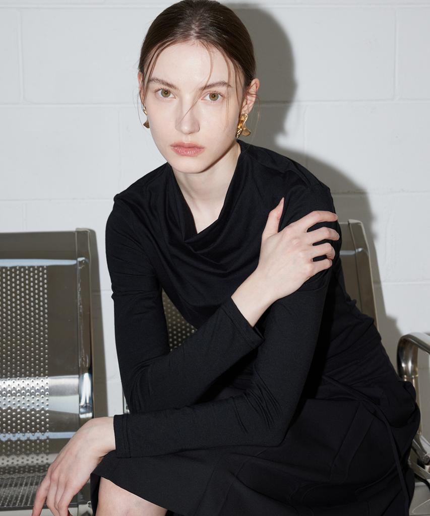 Heo Cowl Neck Top_Black