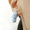 Damen 3D Tierfiguren Blaue Nilpferd Ohrringe Schmuck Geschenk
