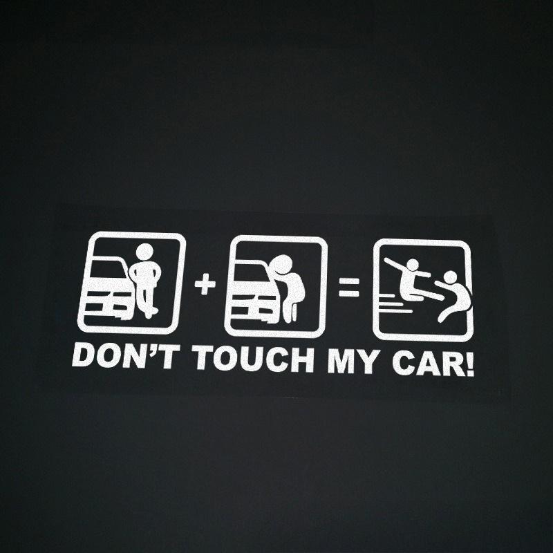 1Pc Don't Touch My Car Millennium Kill Reflective Hollow Car Sticker, For Car Decoration