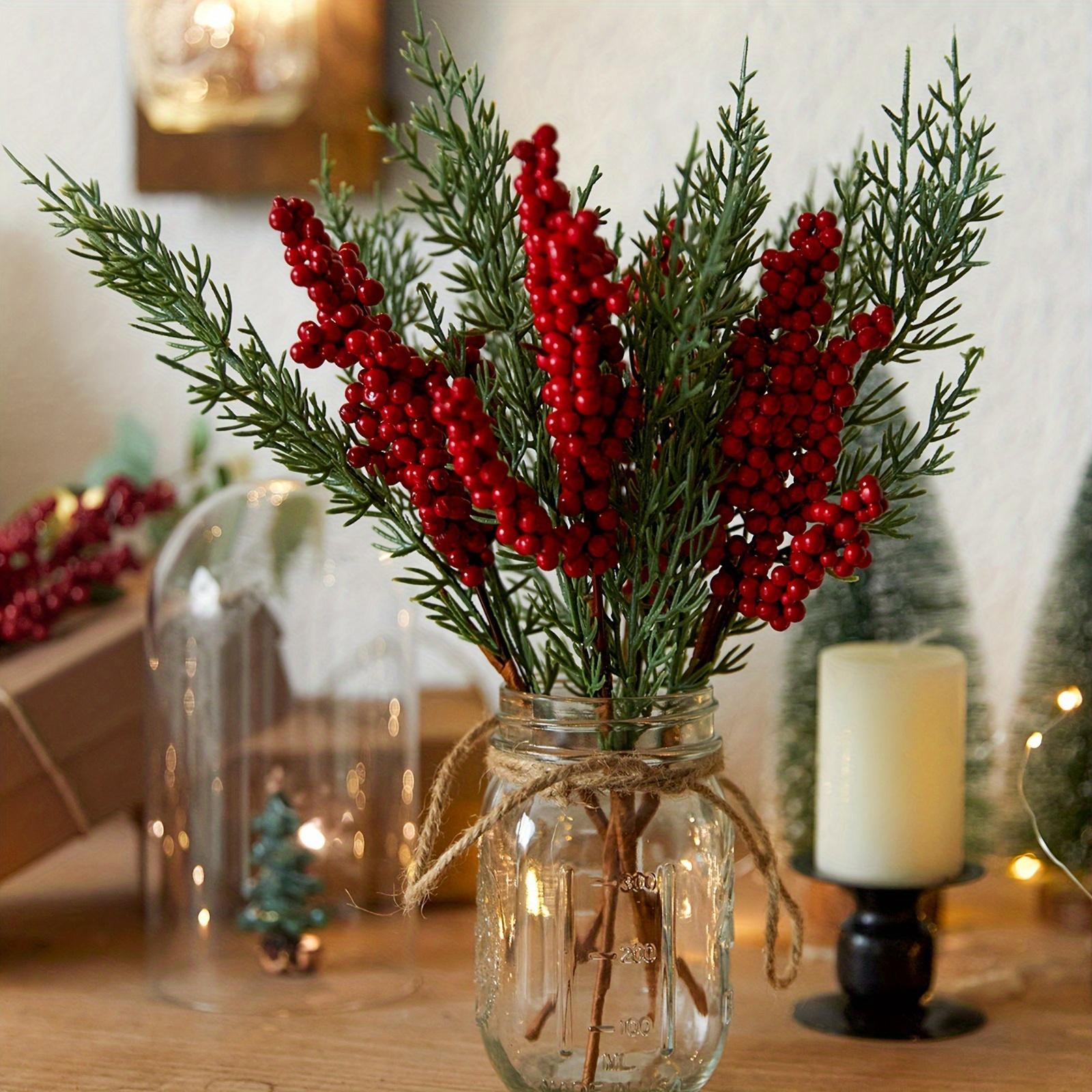 

Різдвяний квітковий набір з 3 предметів, декор з сосни та ягід. 32см, Настінний/Настільний. Святковий декор без батарейок. зелений