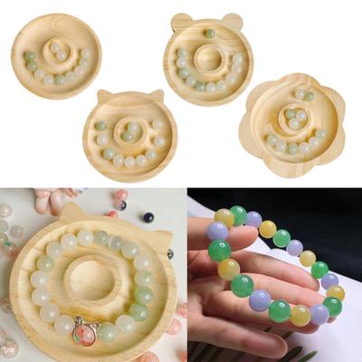 Natural Wood Board Jewelry Measuring Tools DIY Handmade Bracelet Necklace Organizer Beading Tray Jewelry Design Tray