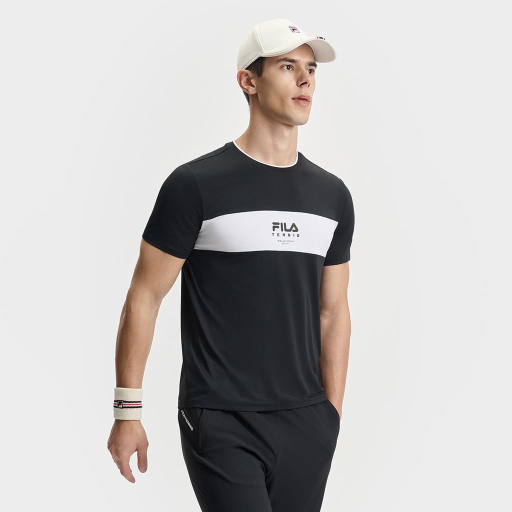 New FILA TENNIS T Shirt Men's Pitch Black A11M523105F-BK