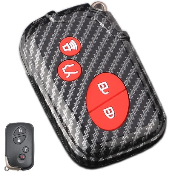 

ABS Carbon Fibre Protector Key Fob Cover Case fit for Lexus ES350 GS300 GS350 GS430 GS450h ISC IS250 IS350 LS460 LS600h Keyless Entry Key Fob красный
