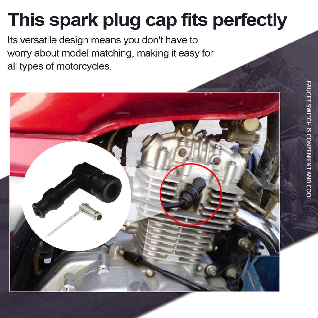 Ketunedi Motorcycle Rubber Plug Caps, Spark Plug Boot Caps | Motorcycle Waterproof Engine Spark