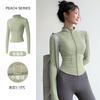 New velvet yoga clothes jacket women's spring elastic breathable long-sleeved sports fitness clothes slim yoga top