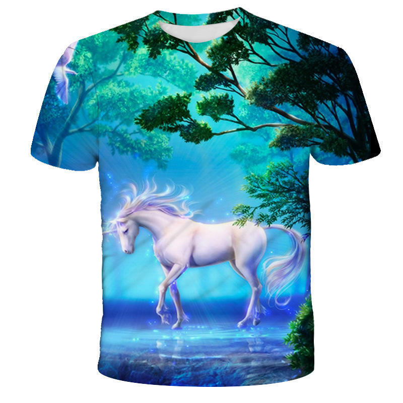 Men's T-shirt Tianma Series 3D Digital Printed Men's Casual Short Sleeved T-shirt