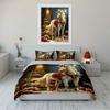 Christmas Horse with Tree Scene Bedding Duvet Cover Set  (1*Duvet Cover 2*Pillowcases, Without Duvet Insert)