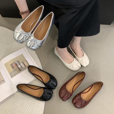Mode Mode Zacht Leer Gespleten Teen Dames Tabi Ballet Flats Lente Herfst Comfortabel Lopen Luie Loafers Dames Instappers Casual Schoenen