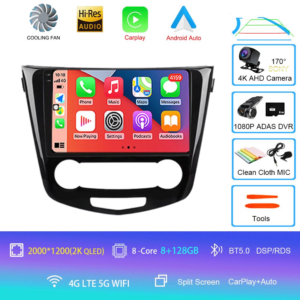 2 Din Android 14 Car Radio For Nissan Qashqai 2 J11 X-Trail T32 Rogue 2013-2021 Multimedia Player 2Din Carplay Stereo DVD