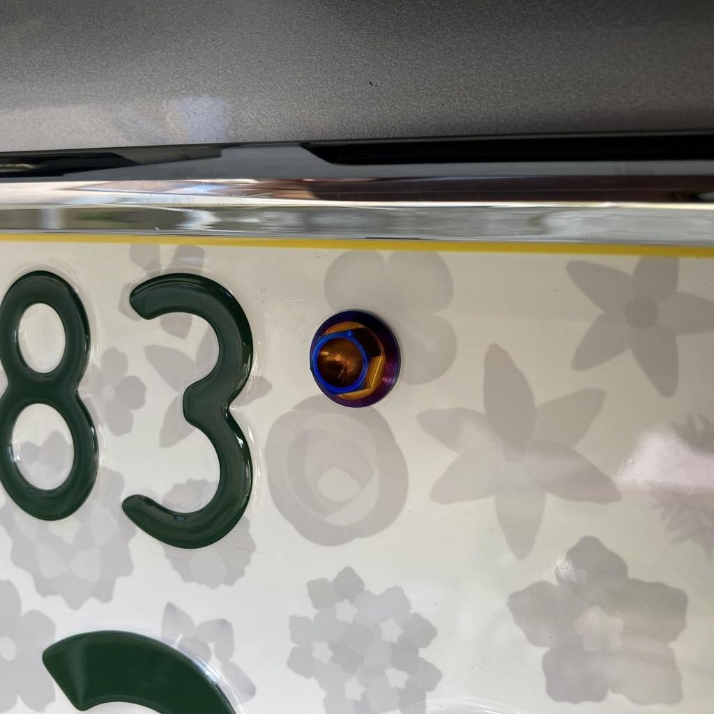 Titanlegierung (64 Titan) Kennzeichenschrauben (4 Scheunen Blaue Farbe)