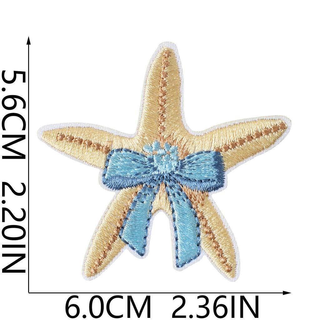 Summer Beach Style Embroidery Cloth Sticker Ironing Casual Clothing Backpack Shoes And Hats Personalized Decoration Repair Fabric Sticker