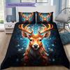 Forest Deer Colorful Flower Butterfly Print Duvet Cover Set 3 Pieces Wildlife Animal Bedding Bedroom Home Decor Without Pillow Core Comforter