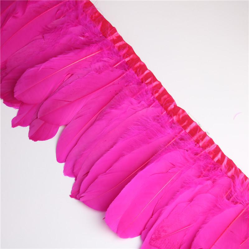 2 Meter/Lot Gänsefedern Besätze gefärbt Echte Gänsefeder Fransenbänder für Kleid Rock Stoffgürtel dekorative Kleidung