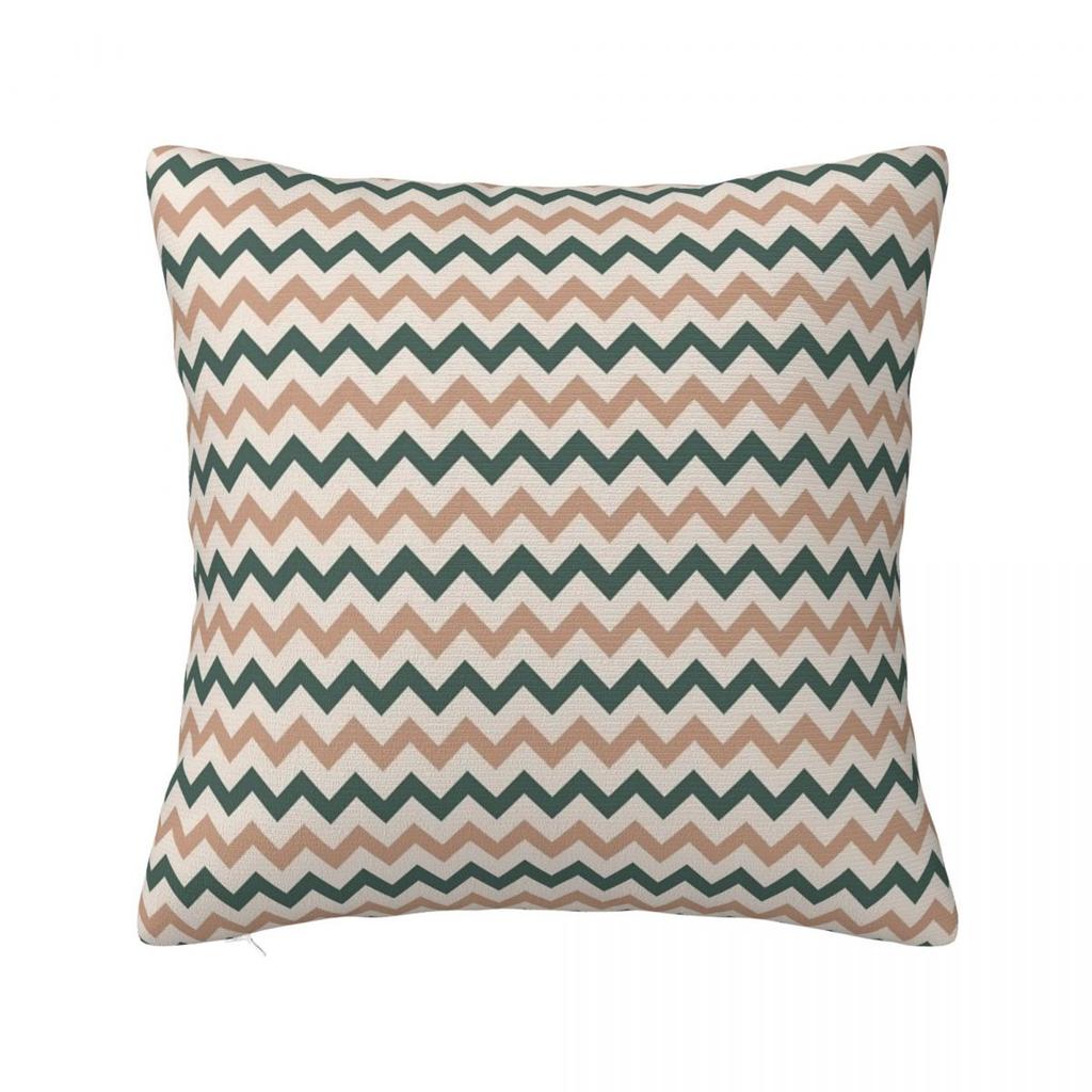 Earth Toned Waves Zigzag Pillowcase Polyester Cushion Cover Gift Wavy Throw Pillow Case Cover Home Zipper 40*40Cm