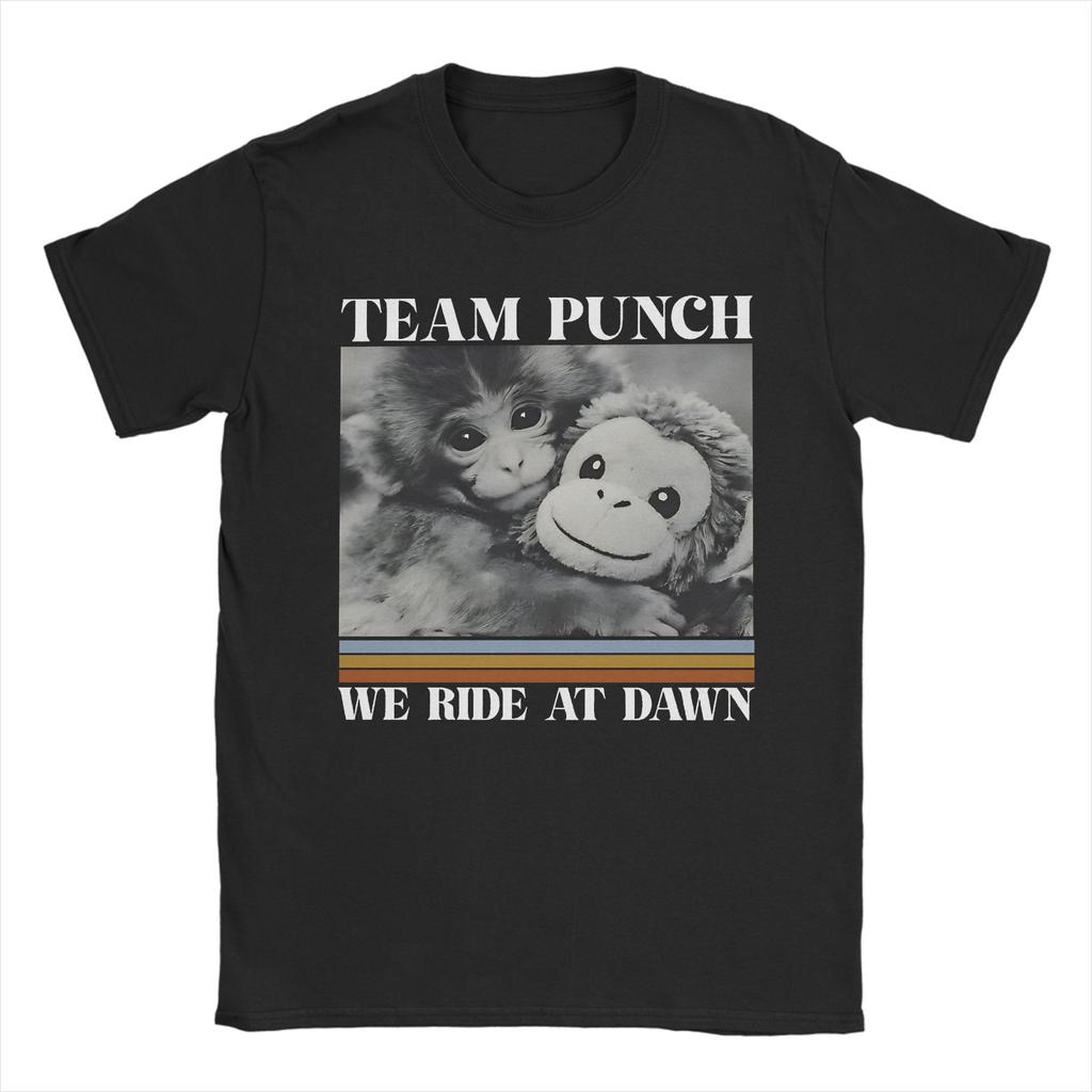 Unisex TShirt Punch Monkey Team Punch Monkey Team Punch Pure Cotton Tee Shirt Short Sleeve T Shirts Round Neck Clothes