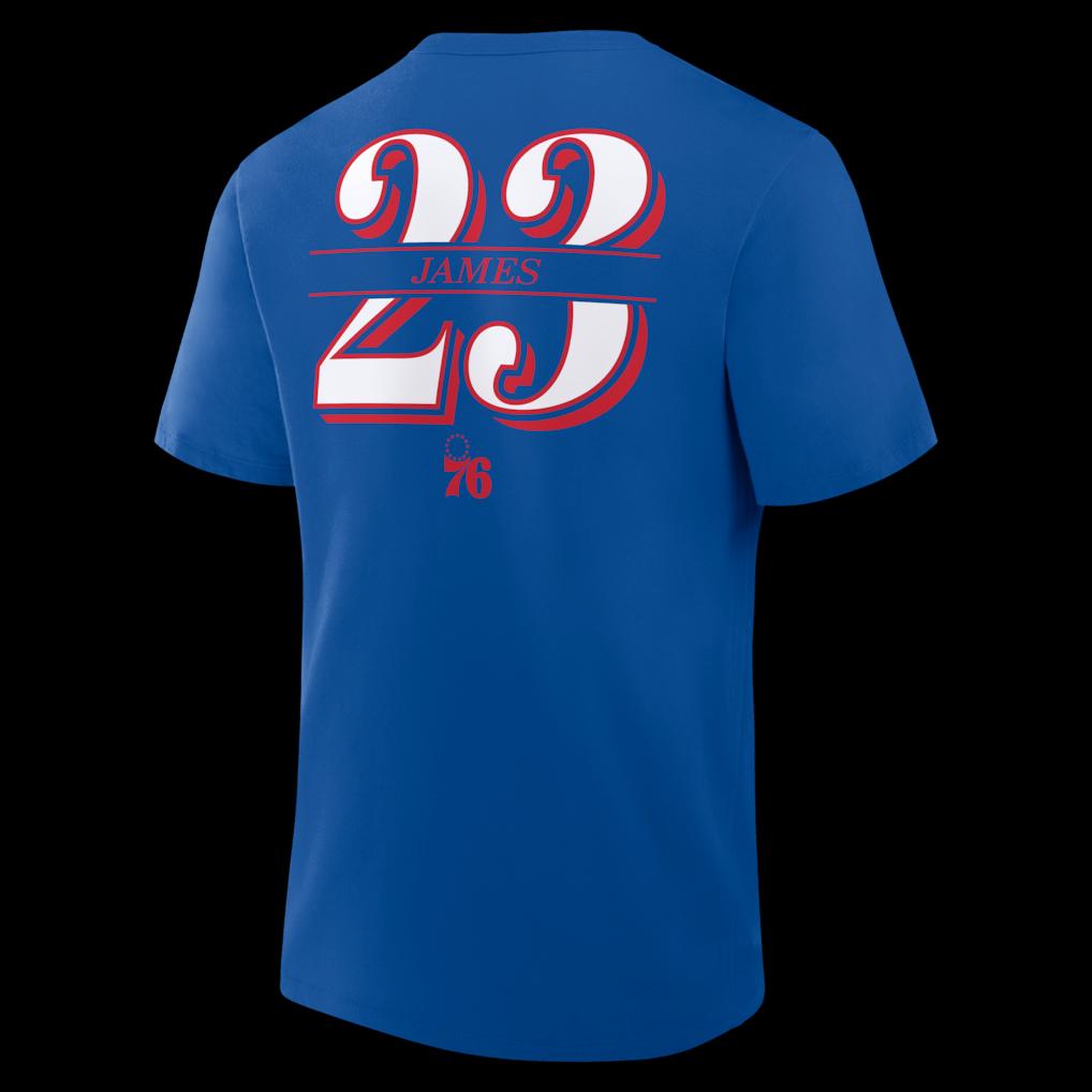 LeBron James Königliche Philadelphia 76ers im Paint Name & Nummer T-Shirt Übergroßes Trainings Sporttrikot Kurzärmelig Damen Herren Kleidung
