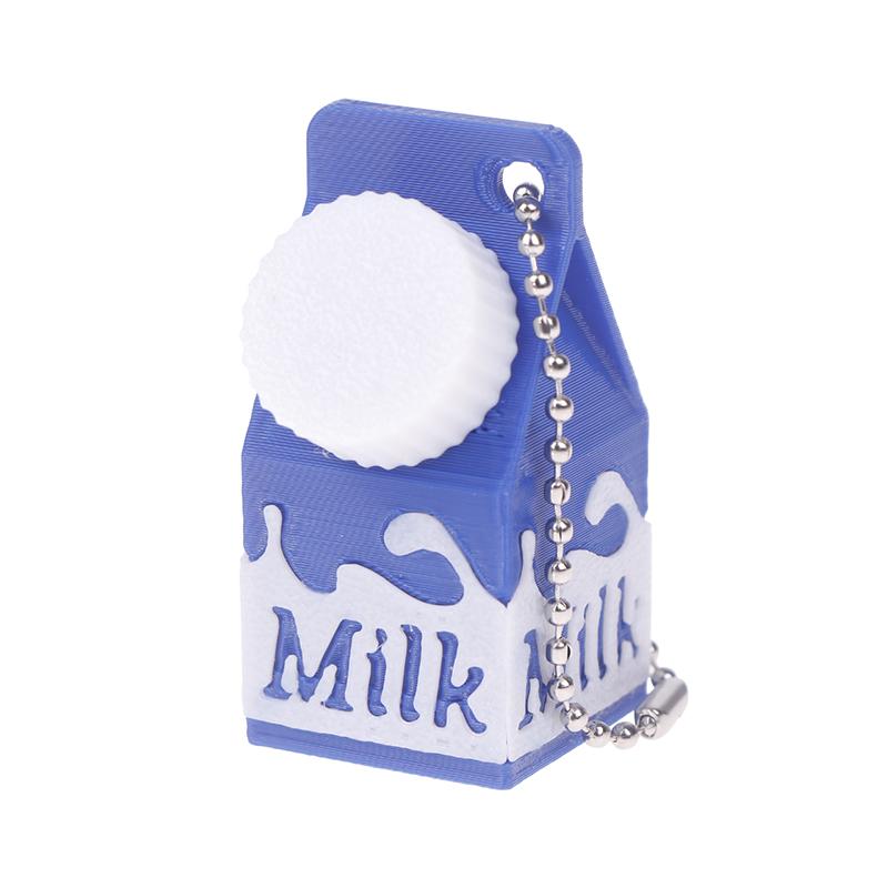Lactose And Tolerant Pill Holder Mini Milk Carton Keychain Portable Storage Box Backpack Purse Handbag Keychain Pill Container