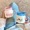Hoogwaardige ins-stijl mok met deksel, schattige keramische beker, waterbeker voor koppels, huishoudelijk verjaardagscadeau voor meisjes