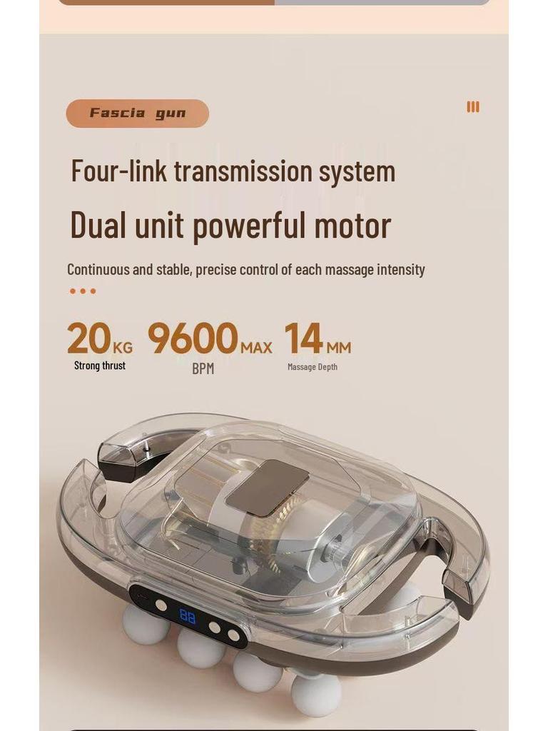 12-Kopf LCD Tiefengewebsmassagegerät - Mehrstufige Vibration für Taille und Rücken