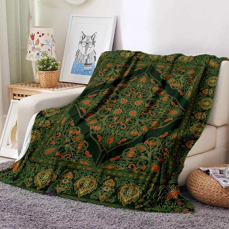 Turkey Persian Bohemian Mandala Flower Soft Flannel Blanket for Bed Bedroom Sofa Picnic,Throw Blanket for Outdoors Leisure Gift