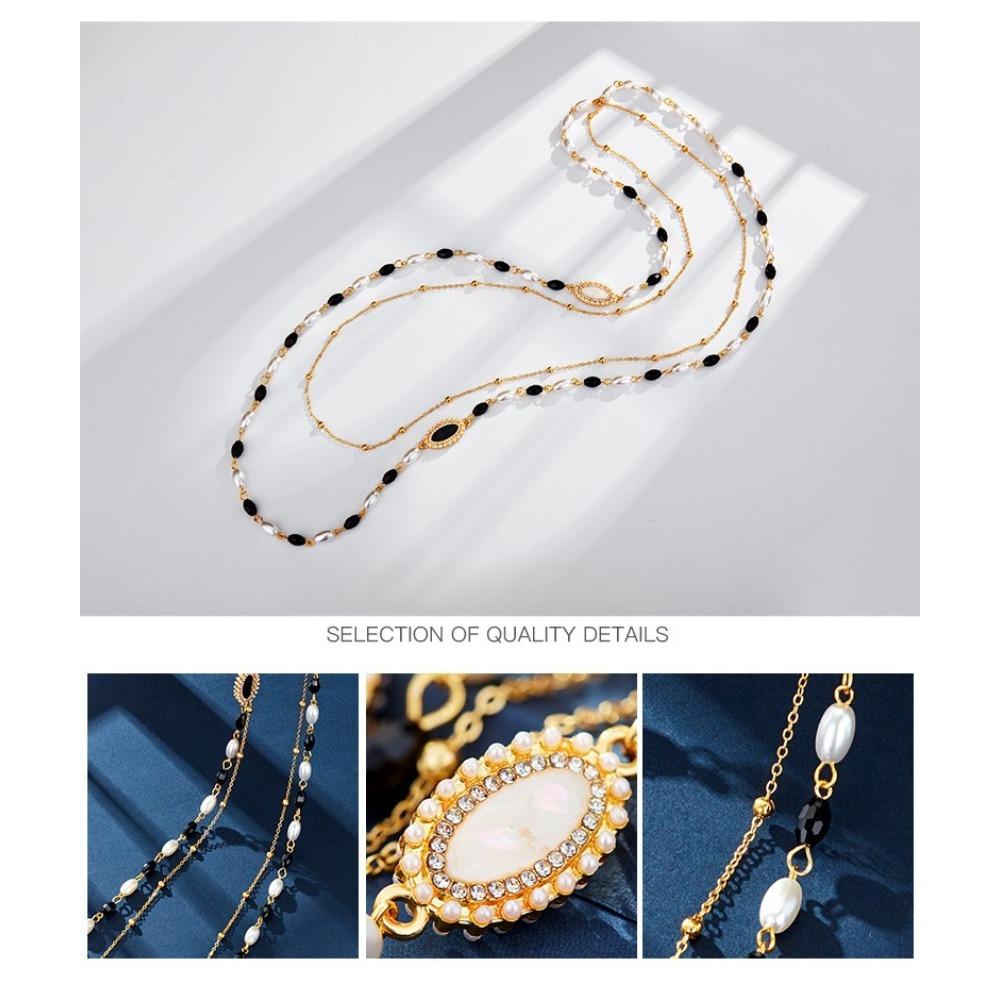 JMXD Long Double Layer Necklace Women's Minimalist Luxury Sweater Chain Y2K Elegant Choker Cottagecore Dainty Fashion Jewelry Gift