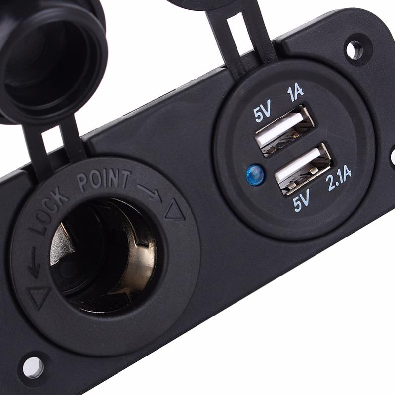 Dual USB Car Cigarette Lighter Socket Splitter 12V Charger Power Adapter Outlet Accessories