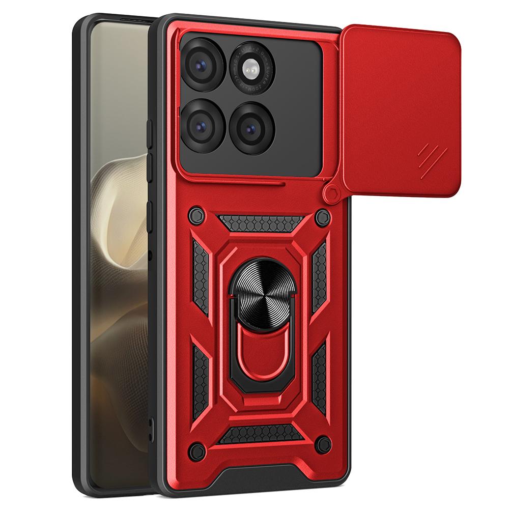 AMORUS For Motorola Edge 60 Pro 5G Case Kickstand PC+TPU Phone Cover with Camera Lens Slider