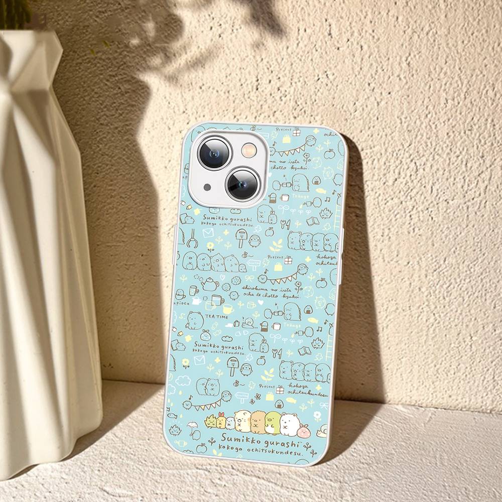 

Мультяшное закаленное стекло Sumikko Gurashi для iPhone 14 13 12 11 Pro Mini XS MAX 14Plus X XS XR Чехол iphone 11