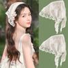 French Lace Triangle Hair Scarf Women Girls Spring Summer Korean Hair Band Sweet Scarf Headband Women Girl Headscarf Headdress