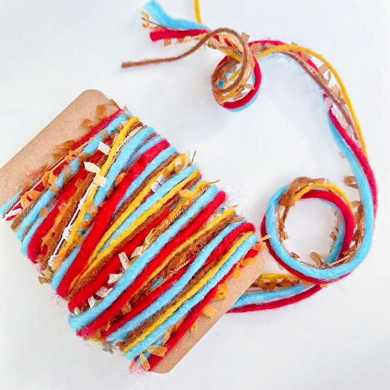 

2 шт. Расписанные вручную резинки для волос из пряжи, ручная работа, фестивальные повязки на голову, богемные украшения для волос, полиэстеровая пряжа 3M