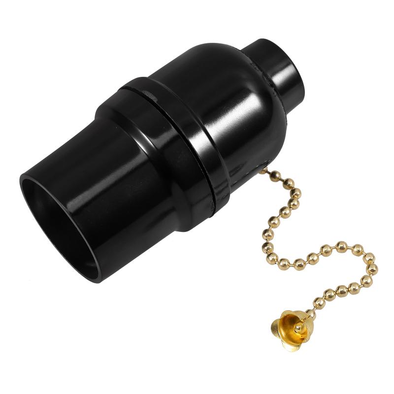 3D Printed E27 Lamp Holder Pull Chain Socket Black Plastic Lighting Accessory Lamp Base With Pull Chain Light Fixture