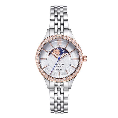 

[FOCCE] FOCCE 30mm Women s Sun & Moon Metal Watch FM7602LM-WRG FM7602LM-WRG