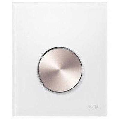 Flush Plate Tece TECEloop Glass White Steel Brushed 9.242.661