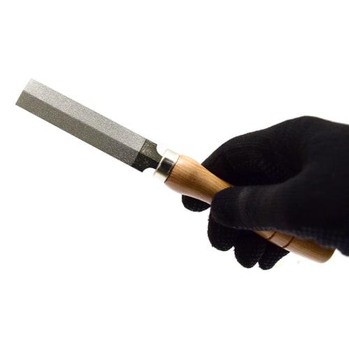 Takagi File Diamond Double Edge File with Wooden Handle 75mm