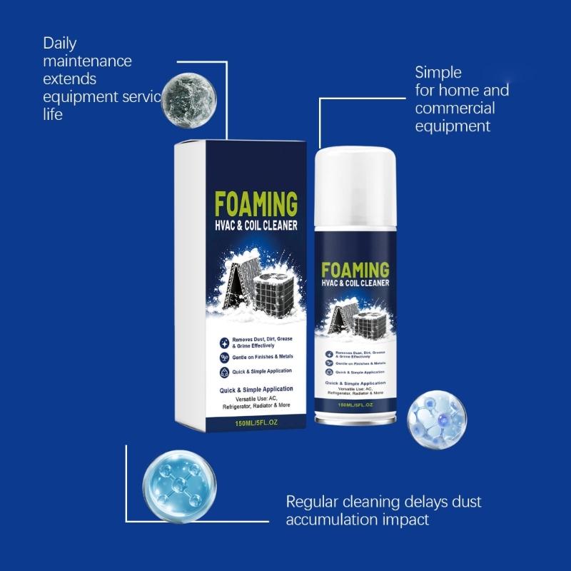 Professional Air Conditioner Foaming Coil Cleaner 150ML Gentle On Coils for Efficient Removing Stubborn Grimes
