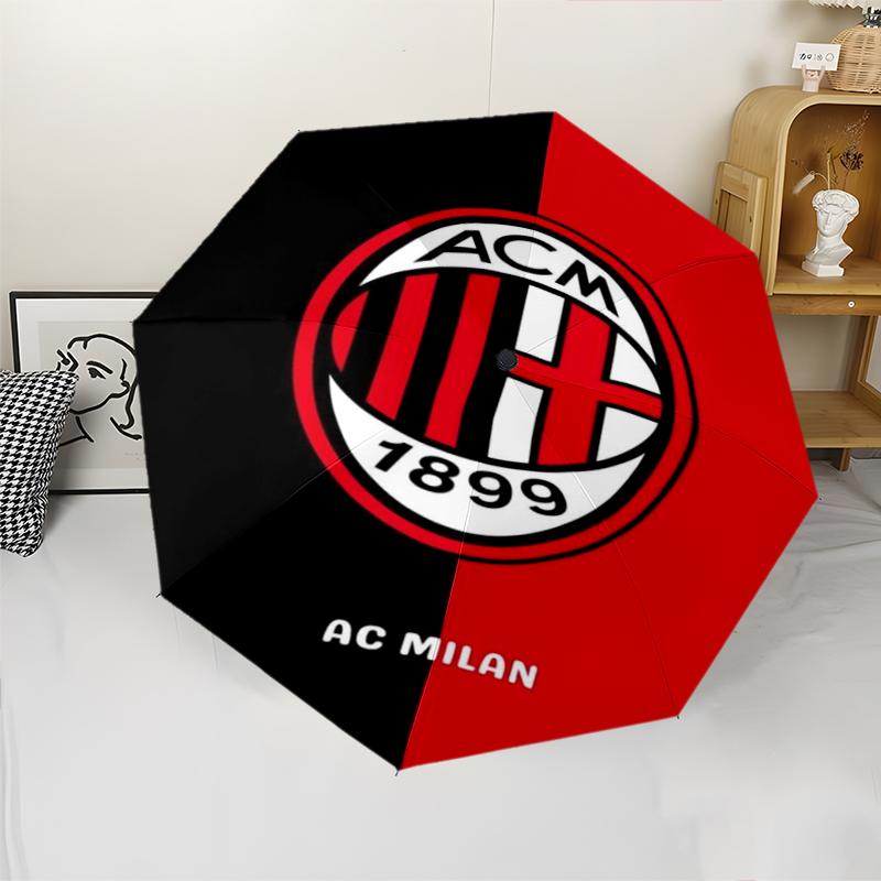 AC Milan Theme Automatic Umbrella, Lightweight & Portable, 8 Rib, Perfect for Outdoor Travel, Birthdays, Christmas, Gifts.