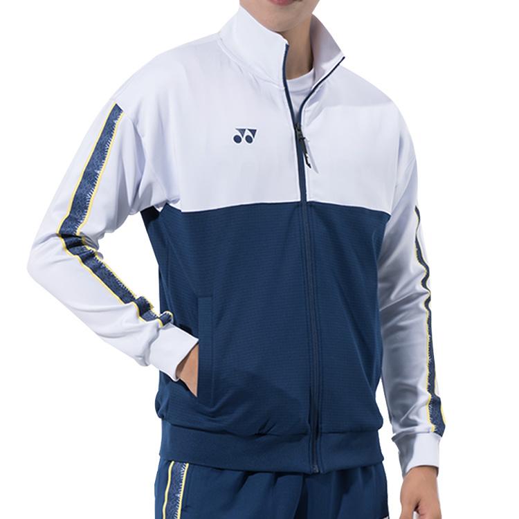 YONEX Спортивная куртка с воротником-стойкой и логотипом, серия Competition, color block, мужская, белая 51043EX-011