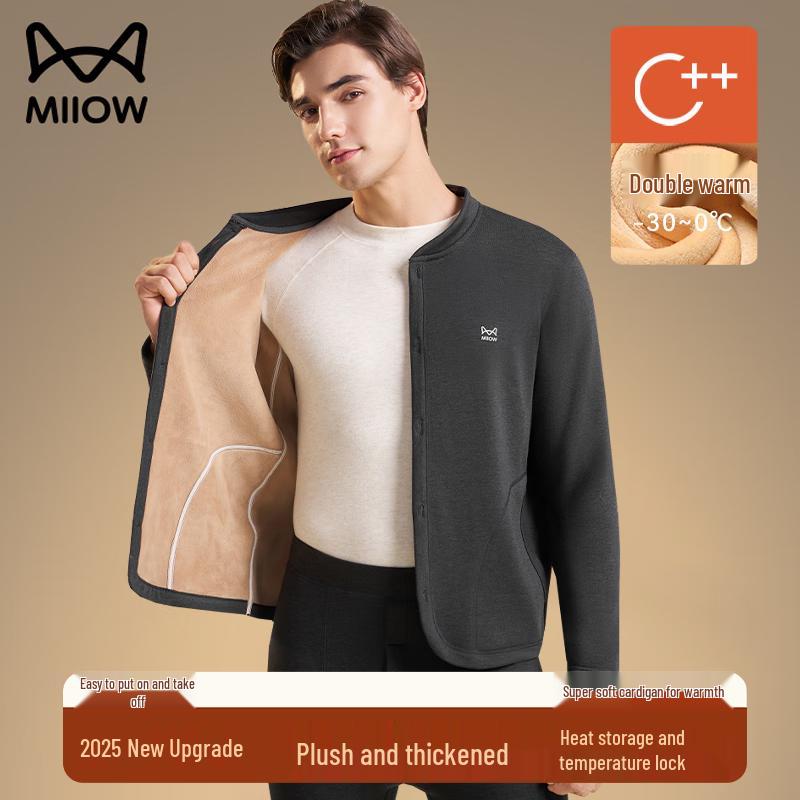 MiiOW Men's Thickened German Velvet Wool Thermal Underwear Set