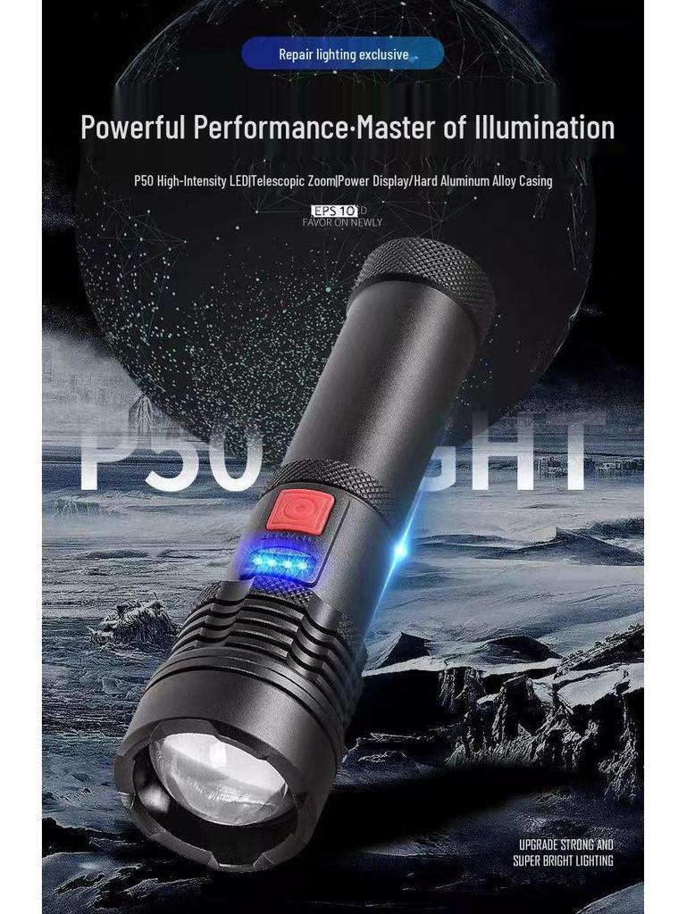 USB Rechargeable Multi-Function LED Flashlight: Super Bright, Long-Range, Portable, Durable